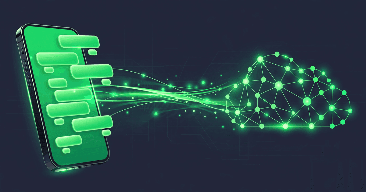 WhatsApp Business API ki wazahat karti illustration, phone se cloud network